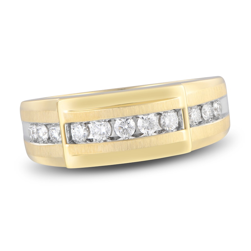 Men's Diamond Anniversary Band 1/2 ct tw Round 14K Yellow Gold