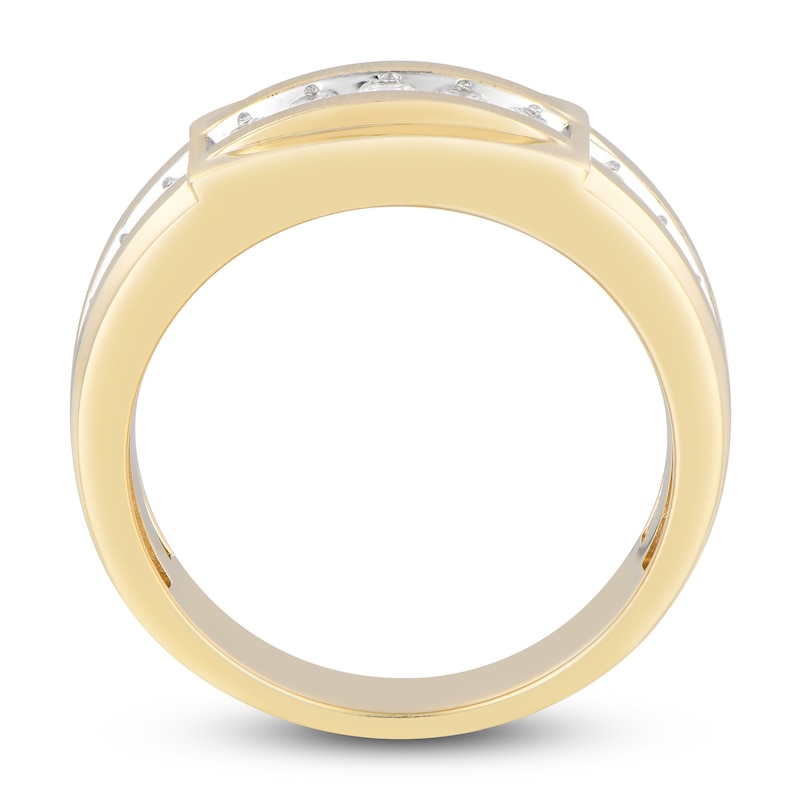 Men's Diamond Anniversary Band 1/2 ct tw Round 14K Yellow Gold