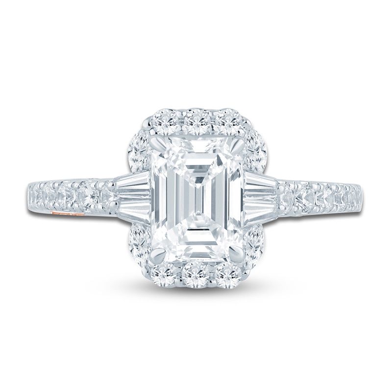 Pnina Tornai Lab-Created Diamond Engagement Ring 2-1/5 ct tw Emerald/Marquise/ Baguette/Round 14K White Gold