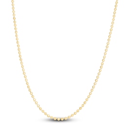 Beaded Chain Necklace 14K Yellow Gold 24&quot; 2.5mm