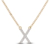 Thumbnail Image 1 of Diamond Letter X Necklace 1/10 ct tw Round 14K Yellow Gold 16.75&quot;