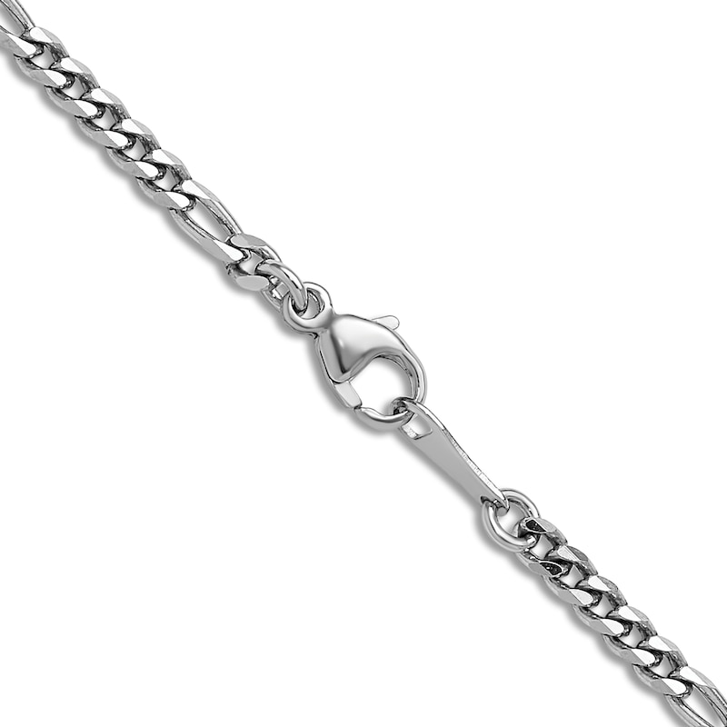 Solid Figaro Chain Necklace Platinum 24