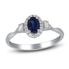 Thumbnail Image 1 of Natural Blue Sapphire & Diamond Ring 1/5 ct tw 14K White Gold