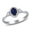 Thumbnail Image 2 of Natural Blue Sapphire & Diamond Ring 1/5 ct tw 14K White Gold