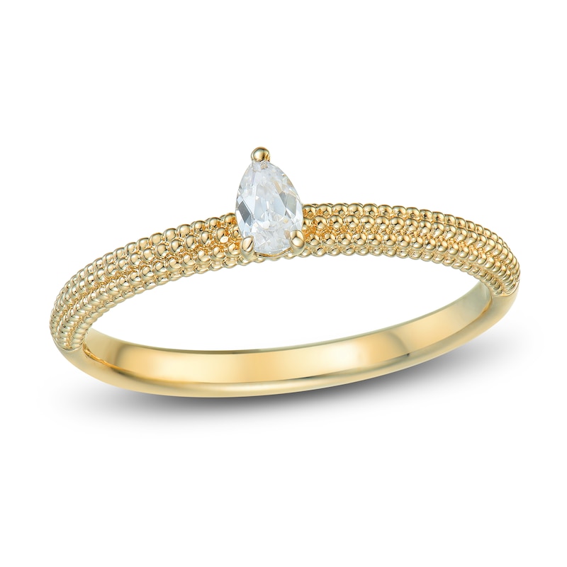 Main Image 1 of Pear-Cut Diamond Ring 1/8 ct tw 14K Yellow Gold