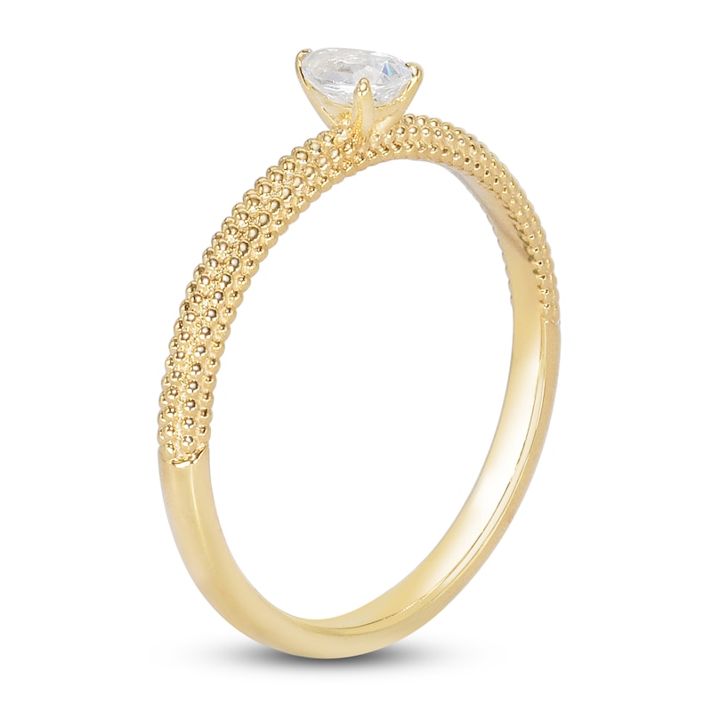 Main Image 2 of Pear-Cut Diamond Ring 1/8 ct tw 14K Yellow Gold