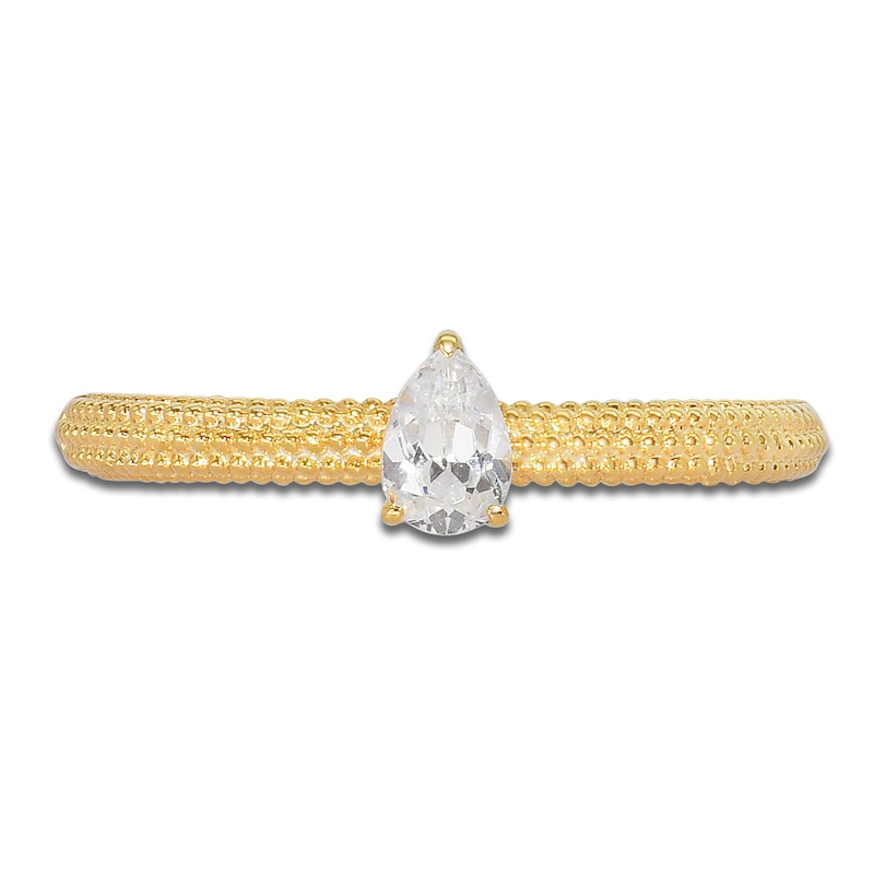 Main Image 3 of Pear-Cut Diamond Ring 1/8 ct tw 14K Yellow Gold