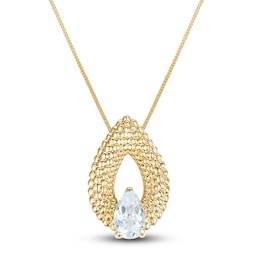 Pear-Cut Diamond Pendant Necklace 1/8 ct tw 14K Yellow Gold