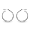 Thumbnail Image 2 of Diamond-Cut Hoop Earrings 14K White Gold 20mm