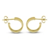 Thumbnail Image 3 of Stepped-Edge Huggie Hoop Earrings 14K Yellow Gold 10mm