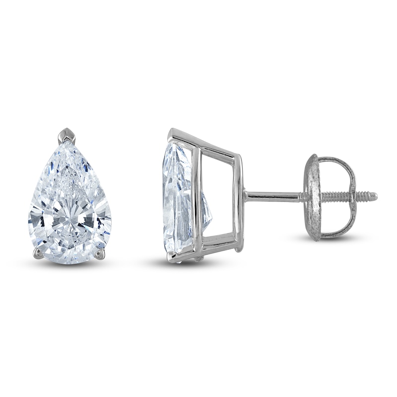 Pear-Shaped Lab-Created Diamond Solitaire Stud Earrings ct tw 14K White Gold (F/SI2