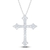 Thumbnail Image 1 of Diamond Flared Cross Necklace 1/4 ct tw 10K White Gold 18&quot;