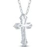 Thumbnail Image 4 of Diamond Flared Cross Necklace 1/4 ct tw 10K White Gold 18&quot;