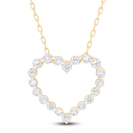 Diamond Heart Outline Necklace 1 ct tw 10K Yellow Gold 18&quot;