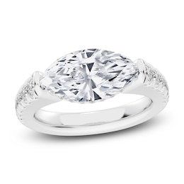 Lab-Created  Marquise-Cut Diamond Engagement Ring 3-1/2 ct tw 14K White Gold