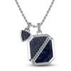 Thumbnail Image 1 of 1933 by Esquire Men's Natural Sodalite & Created Blue Sapphire Necklace Sterling Silver 22&quot;