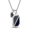 Thumbnail Image 2 of 1933 by Esquire Men's Natural Sodalite & Created Blue Sapphire Necklace Sterling Silver 22&quot;