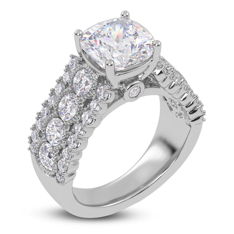 Main Image 2 of Cushion-Cut Created By Jared Studio Lab-Created Diamond Engagement Ring 3-3/4 ct tw 14K White Gold