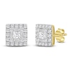 Thumbnail Image 1 of Men's Baguette & Round-Cut Multi-Diamond Square Stud Earrings 1/2 ct tw 10K Yellow Gold