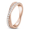 Thumbnail Image 2 of Kirk Kara Diamond Filigree Crossover Wedding Band 1/4 ct tw 14K Rose Gold