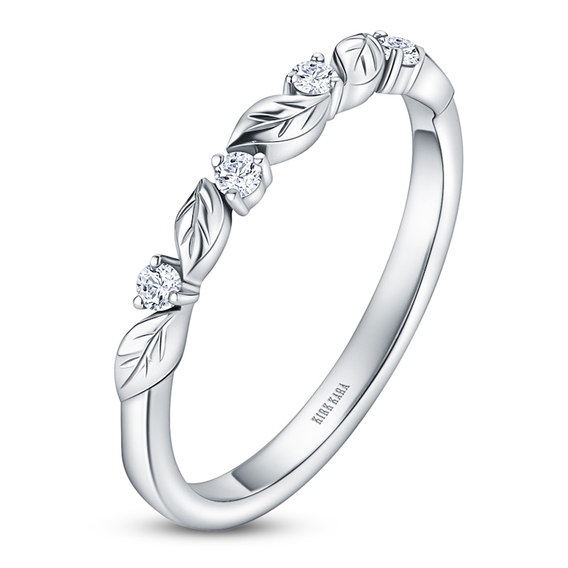 Main Image 2 of Kirk Kara Diamond Four-Stone Leaf Wedding Band 1/15 ct tw 14K White Gold