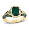 Thumbnail Image 1 of Le Vian Emerald-Cut Natural Emerald Ring 1/4 ct tw Diamonds 14K Honey Gold