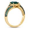 Thumbnail Image 2 of Le Vian Emerald-Cut Natural Emerald Ring 1/4 ct tw Diamonds 14K Honey Gold