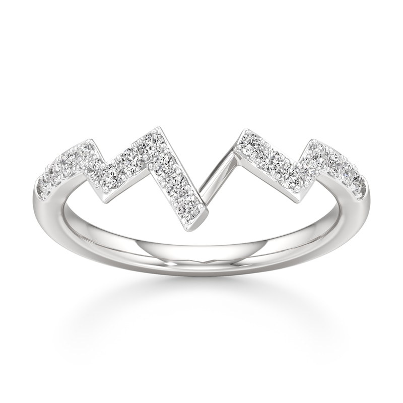 Main Image 1 of J'Lure Lab-Created Diamond Angled Contour Wedding Band 1/4 ct tw 18K White Gold