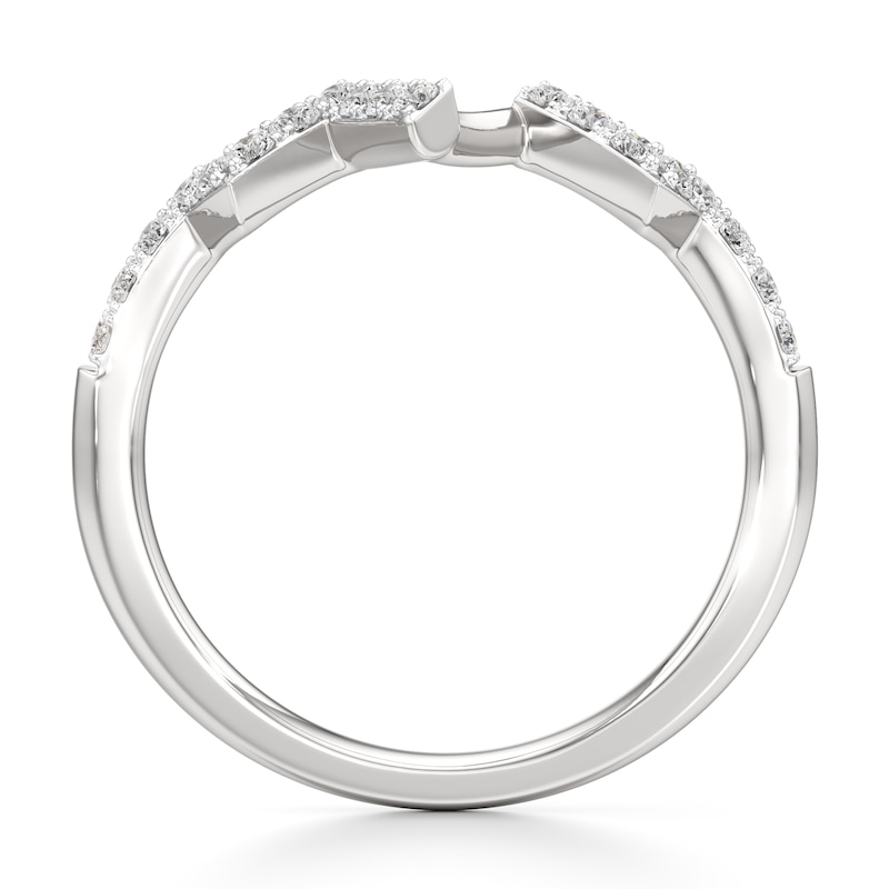 Main Image 2 of J'Lure Lab-Created Diamond Angled Contour Wedding Band 1/4 ct tw 18K White Gold