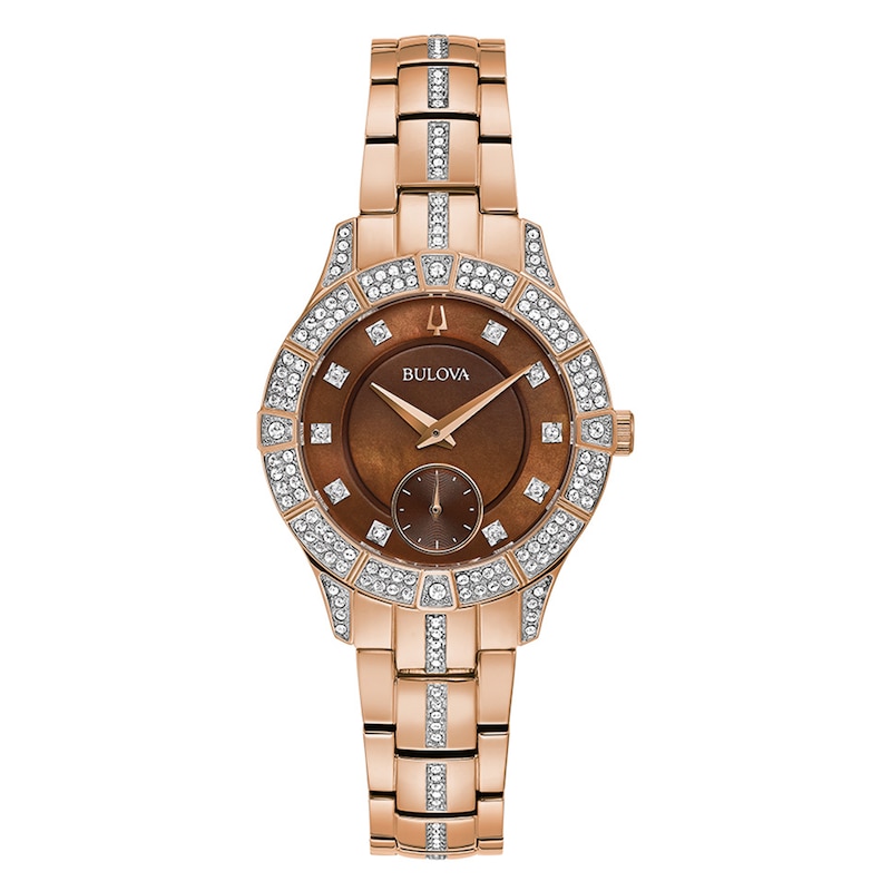 Bulova Phantom Crystal/Mother-of-Pearl Stainless Steel Women's Watch ...