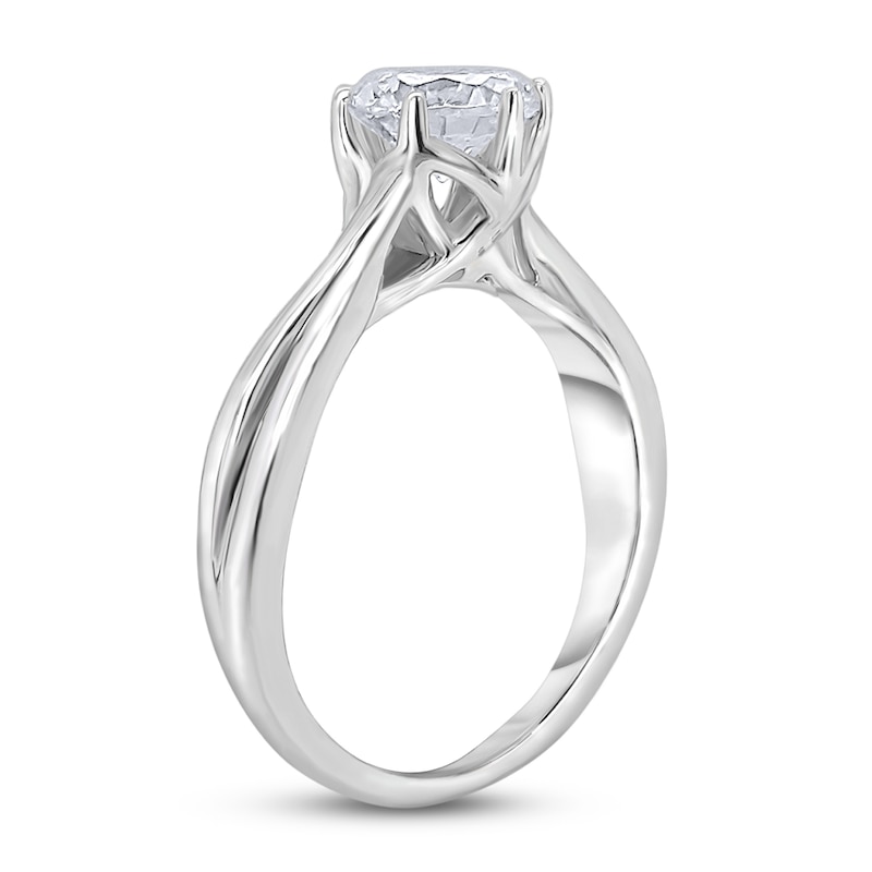 Main Image 2 of Diamond Solitaire Twist Engagement Ring 2 ct tw Round 14K White Gold (I2/I)