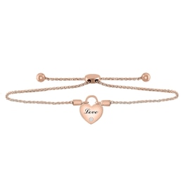 Engravable Heart Bolo Bracelet (1 Line)