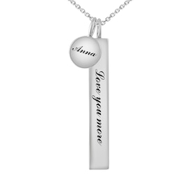 Engravable Bar and Circle Necklace