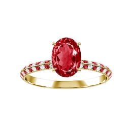 Oval Ruby Bridal Ring