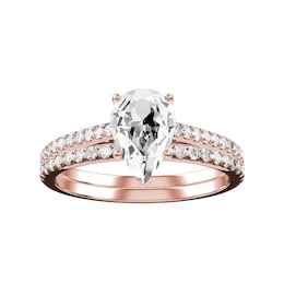 Pear Diamond Bridal Ring and Matching Band