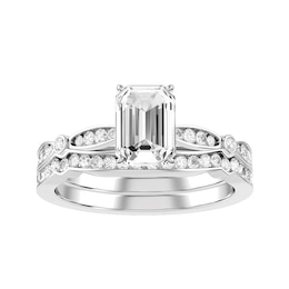 Emerald Cut Diamond Bridal Ring and Matching Band