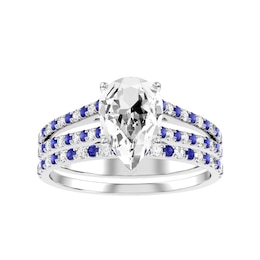 Pear Diamond Bridal Ring and Matching Band