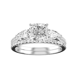 Cushion Diamond Bridal Ring and Matching Band