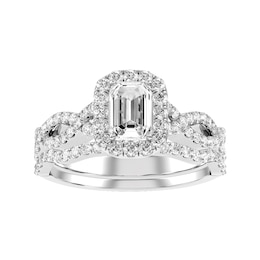 Emerald Cut Diamond Bridal Ring and Matching Band