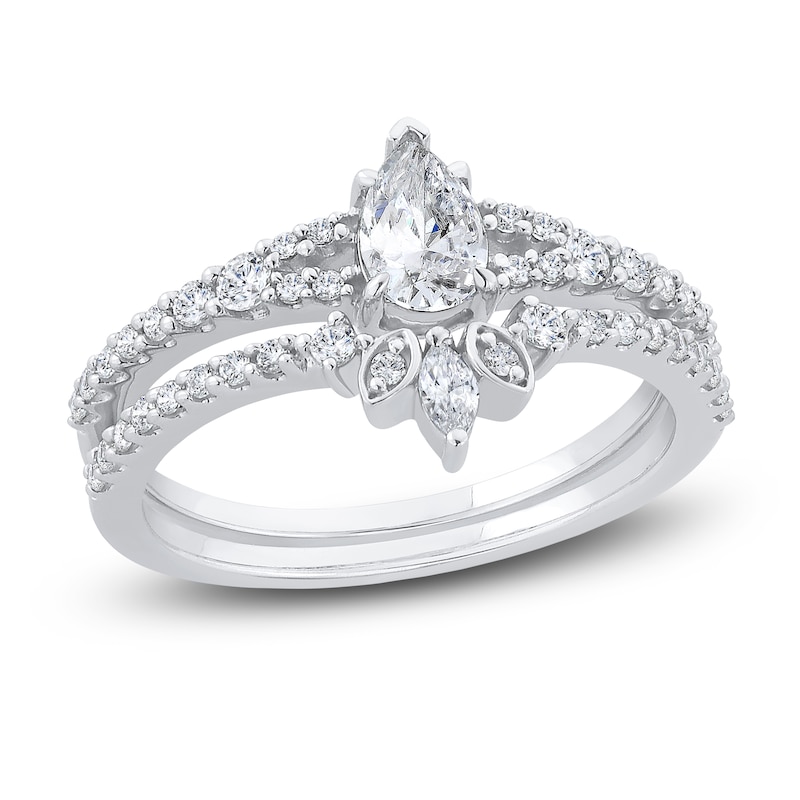 Main Image 1 of Diamond Bridal Set 3/4 ct tw Pear-shaped/Round/Marquise 14K White Gold