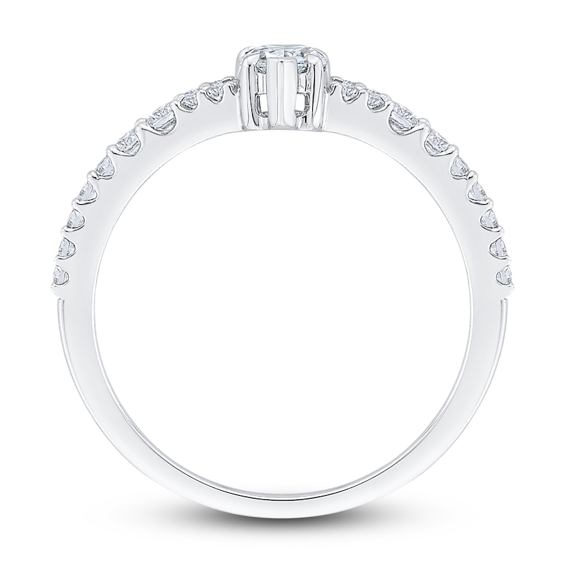 Main Image 3 of Diamond Bridal Set 3/4 ct tw Pear-shaped/Round/Marquise 14K White Gold