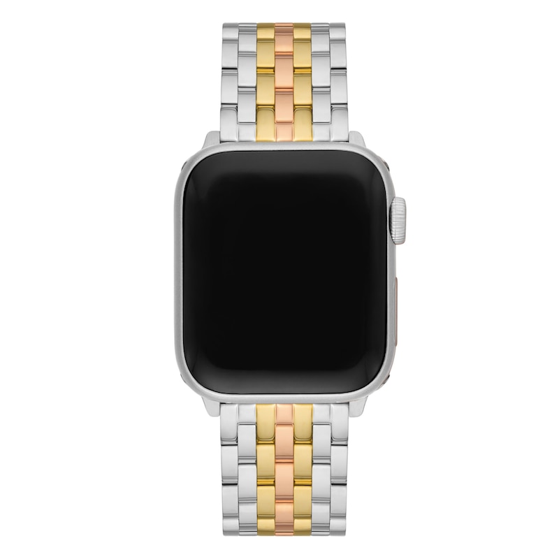 MICHELE 38mm Apple Watch Strap Tri-Tone Stainless Steel MS20AM0004