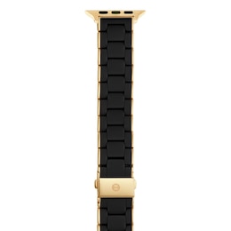 MICHELE 38mm Apple Link Watch Strap Black-Silicone Gold-Tone Stainless Steel MS20GN246001