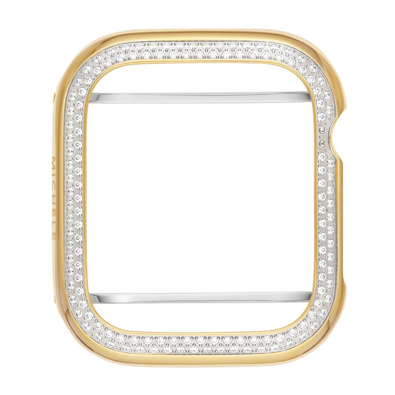 MICHELE 41mm Apple Link Watch Diamond Case 18K Gold Plated Stainless Steel MWAB741001