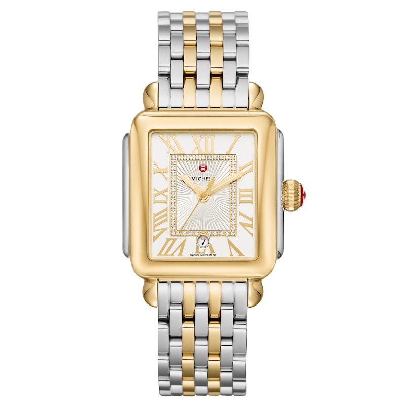 MICHELE Women's Deco Madison Two-Tone 18K Gold-Plated Stainless Steel Watch MWW06T000147