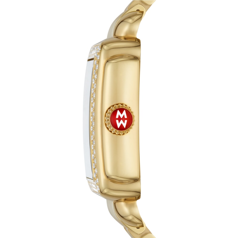 MICHELE Women's Deco Madison 18k Gold-Plated Stainless Steel Watch MWW06T000161