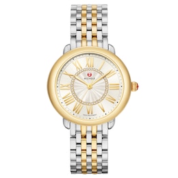 MICHELE Women's Serein Two-Tone 18K Gold-Plated Stainless Steel Watch MWW21B000148