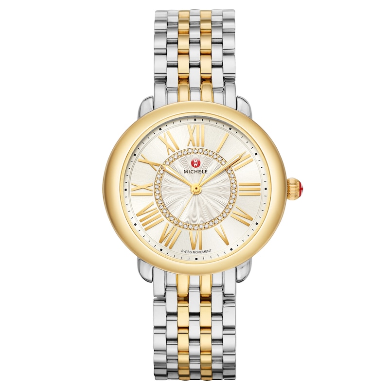 Main Image 1 of MICHELE Women's Serein Two-Tone 18K Gold-Plated Stainless Steel Watch MWW21B000148