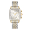 Thumbnail Image 1 of MICHELE Women's Deco Diamond Chronograph Two-Tone 18K Gold-Plated Stainless Steel Watch MWW06A000805