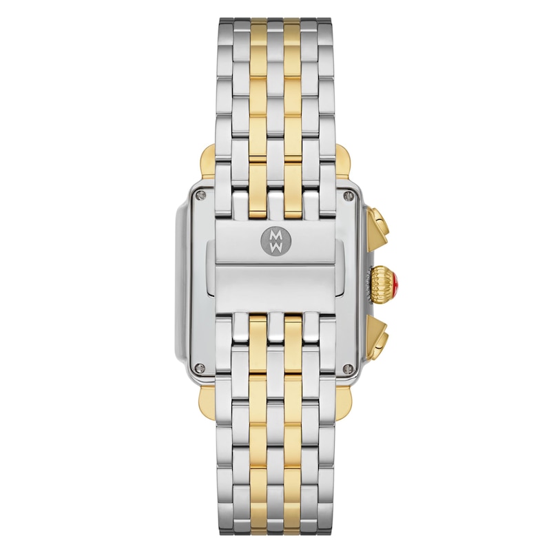 Main Image 3 of MICHELE Women's Deco Diamond Chronograph Two-Tone 18K Gold-Plated Stainless Steel Watch MWW06A000805